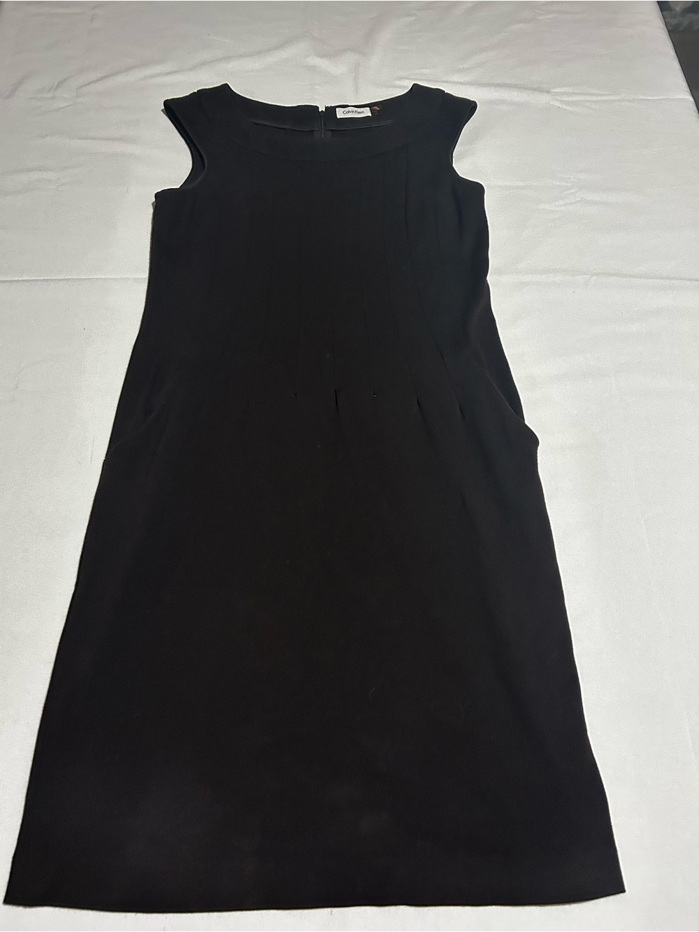 Calvin Klein Black Sleeveless Midi Shift Dress